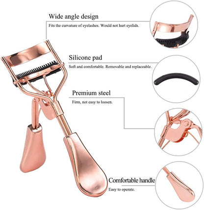 Eyelash Curler with Comb & 2 Refill Pads