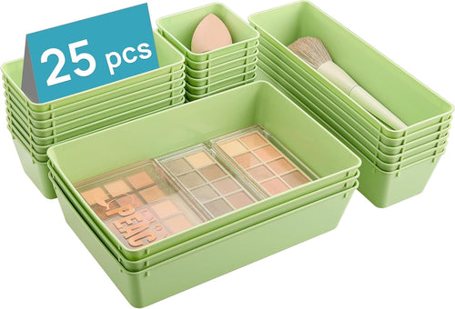 25-Piece Clear Drawer Organizer Set
