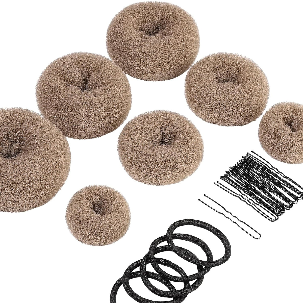 Hair Bun Maker Set with 7 Donuts & Accessories
