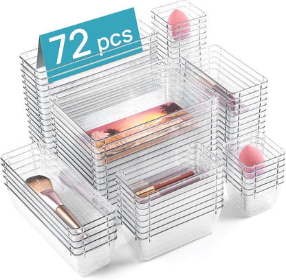 25-Piece Clear Drawer Organizer Set