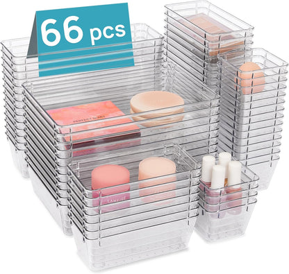 25-Piece Clear Drawer Organizer Set