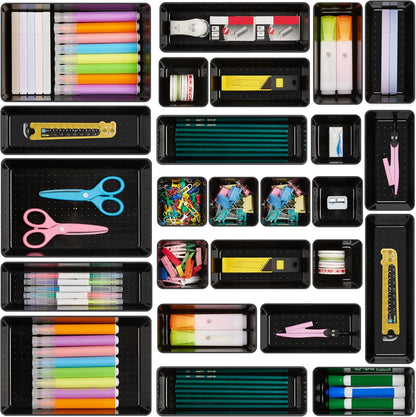 25-Piece Clear Drawer Organizer Set