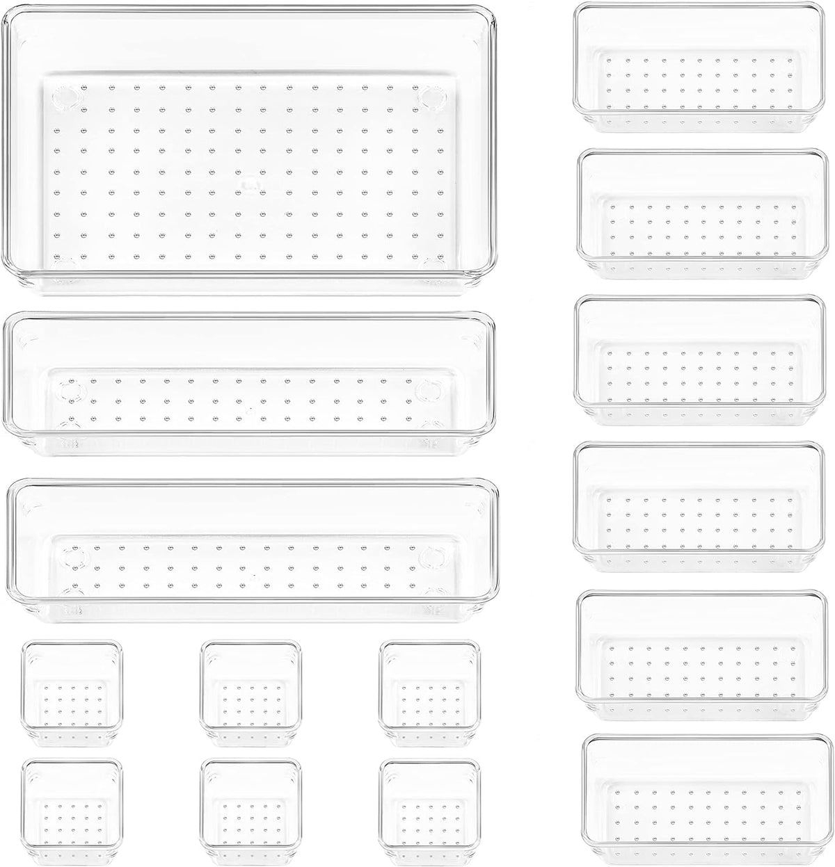 25-Piece Clear Drawer Organizer Set