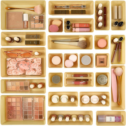 25-Piece Clear Drawer Organizer Set
